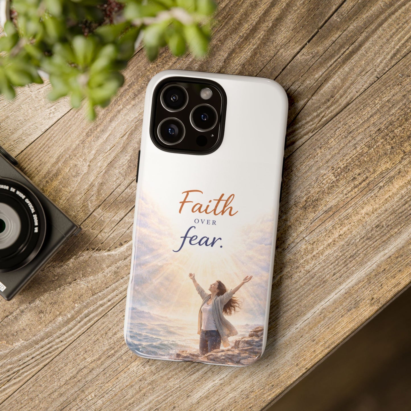 Faith Over Fear Phone Case — Inspirational Christian iPhone Cover