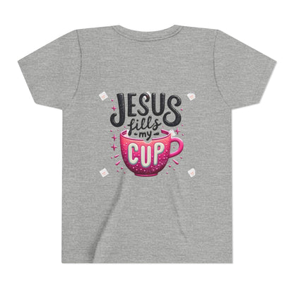 Jesus Fills My Cup Youth Tee — Christian Faith Kids Shirt