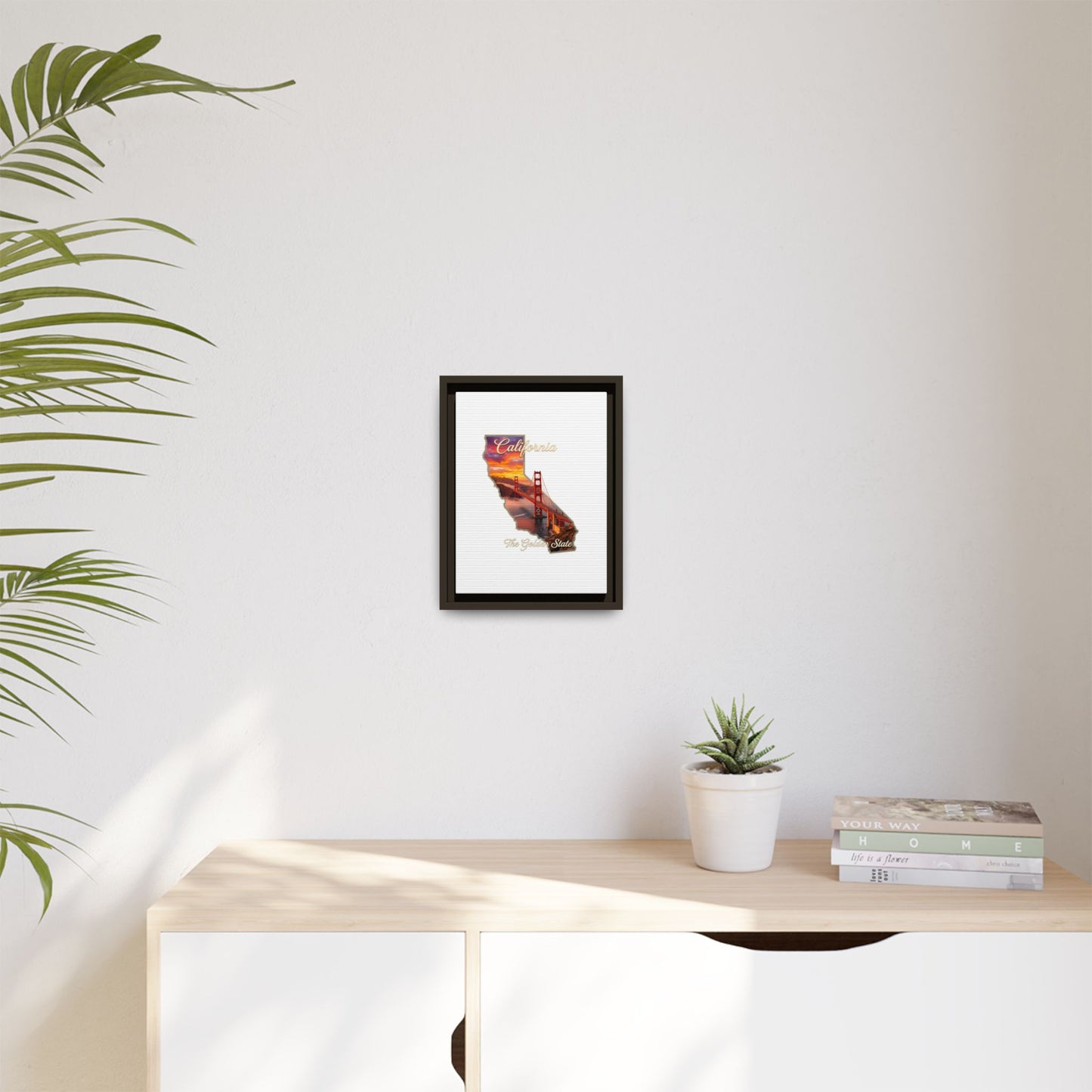California Golden Gate Map Matte Canvas Print (Framed)