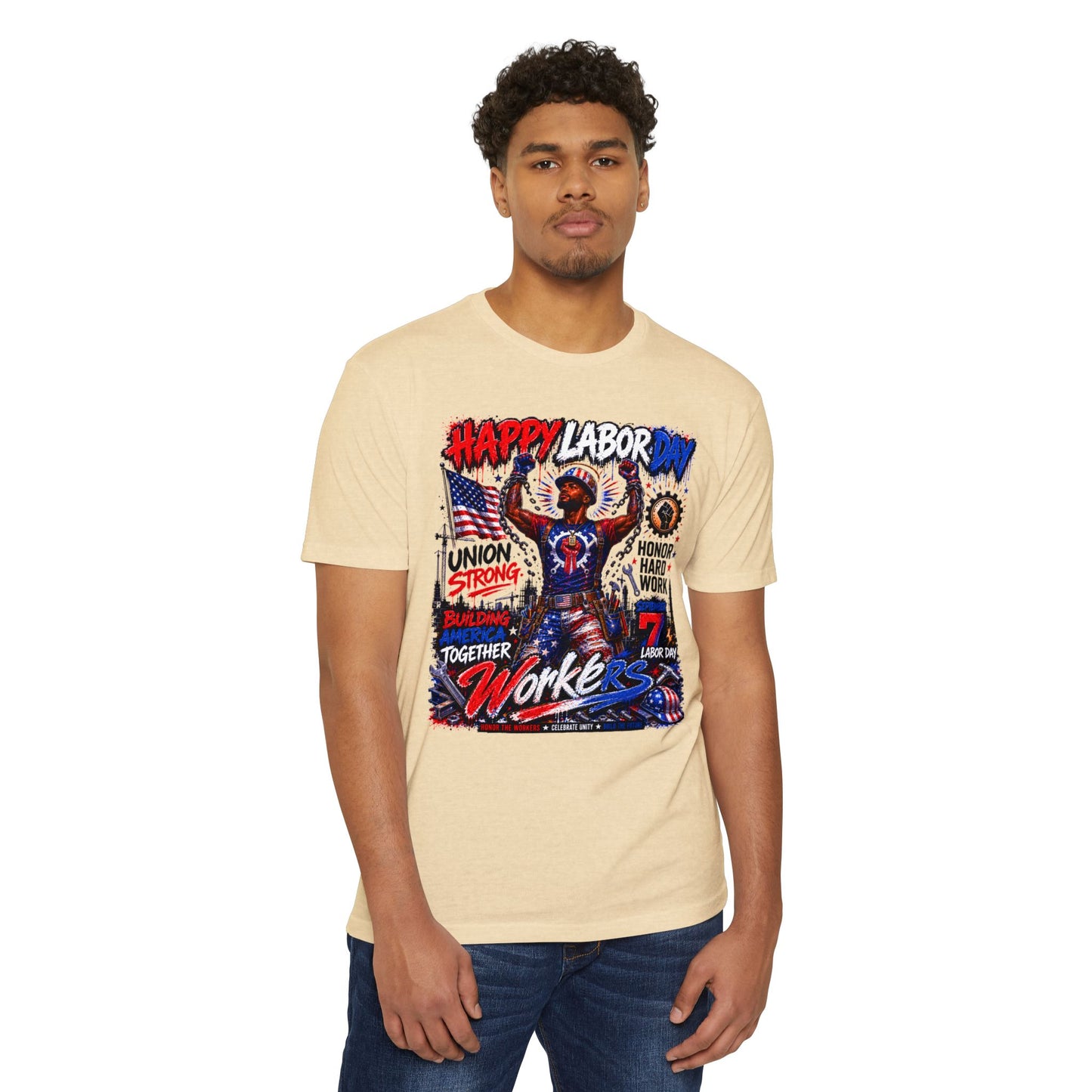 Labor Day Workers T-Shirt – "Happy Labor Day" Union Strong Patriotic Tee