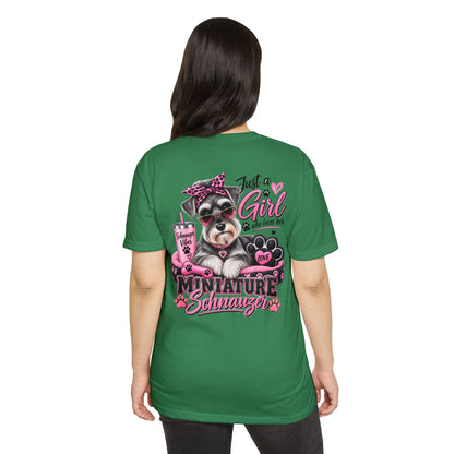 Miniature Schnauzer T-Shirt — "Just a Girl Who Loves Her Miniature Schnauzer" Cute Dog Tee