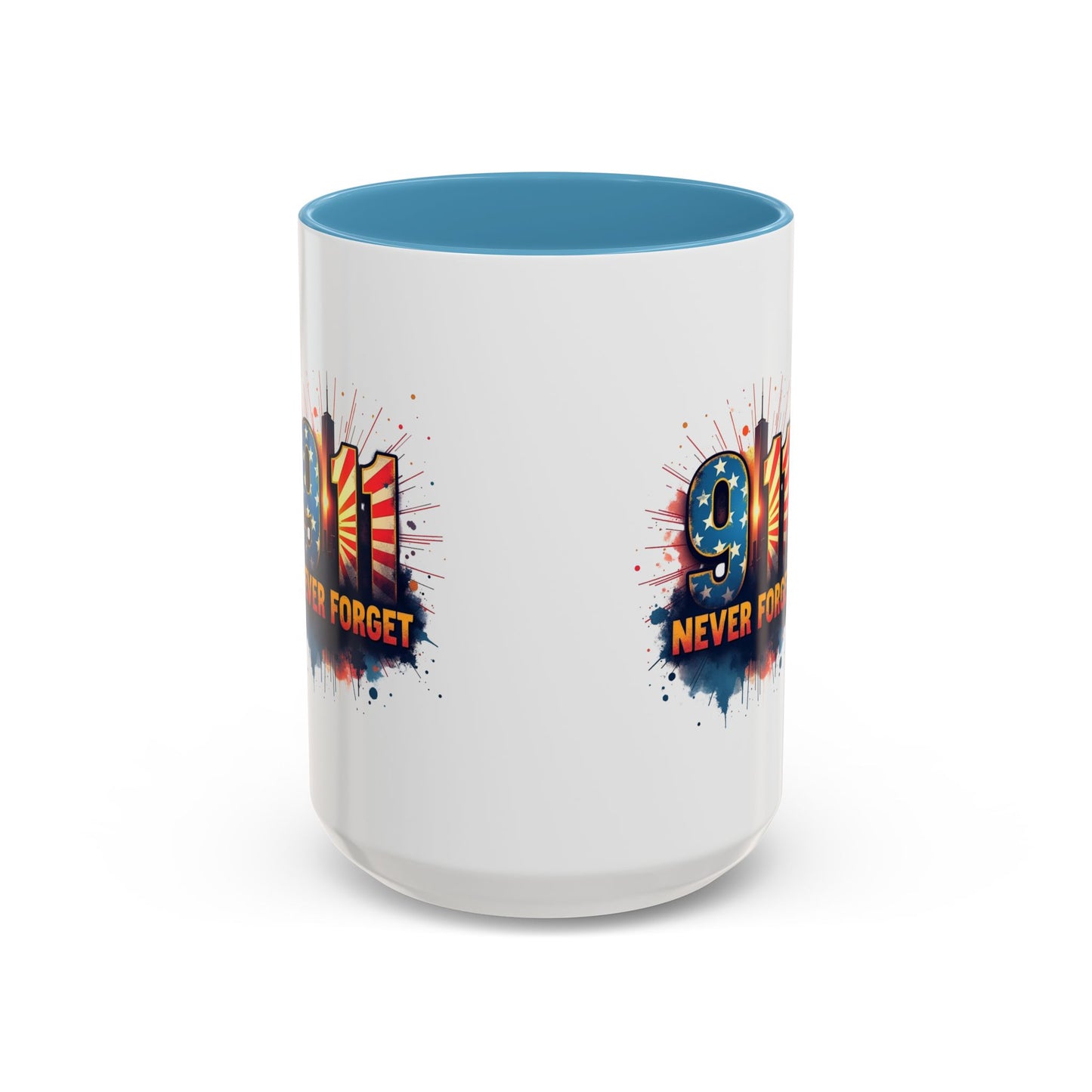9/11 Never Forget Coffee Mug — Patriotic Memorial Accent Mug