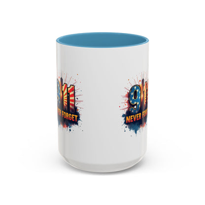9/11 Never Forget Coffee Mug — Patriotic Memorial Accent Mug