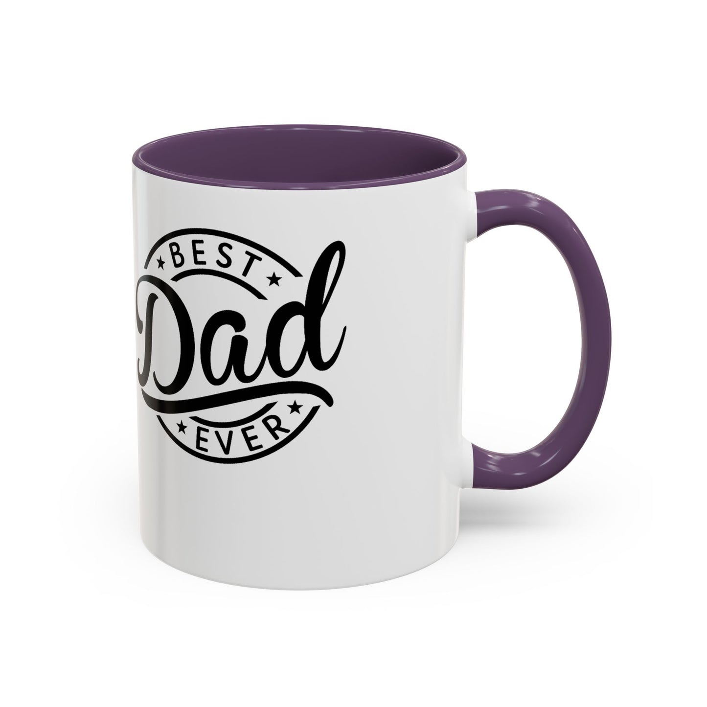 Best Dad Ever Accent Coffee Mug — Black Handle & Inner Rim, Father's Day Gift (11oz & 15oz)