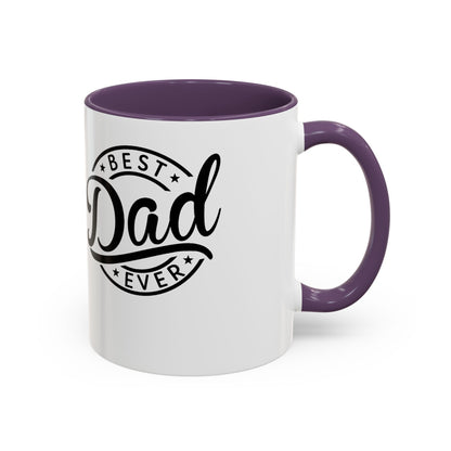 Best Dad Ever Accent Coffee Mug — Black Handle & Inner Rim, Father's Day Gift (11oz & 15oz)