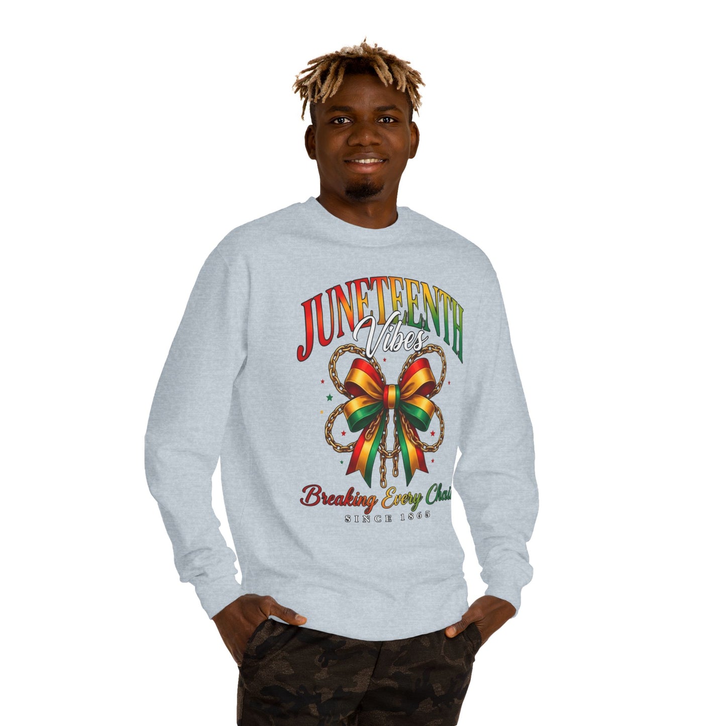 Juneteenth Crewneck Sweatshirt — "Breaking Every Chain" Celebration Pullover