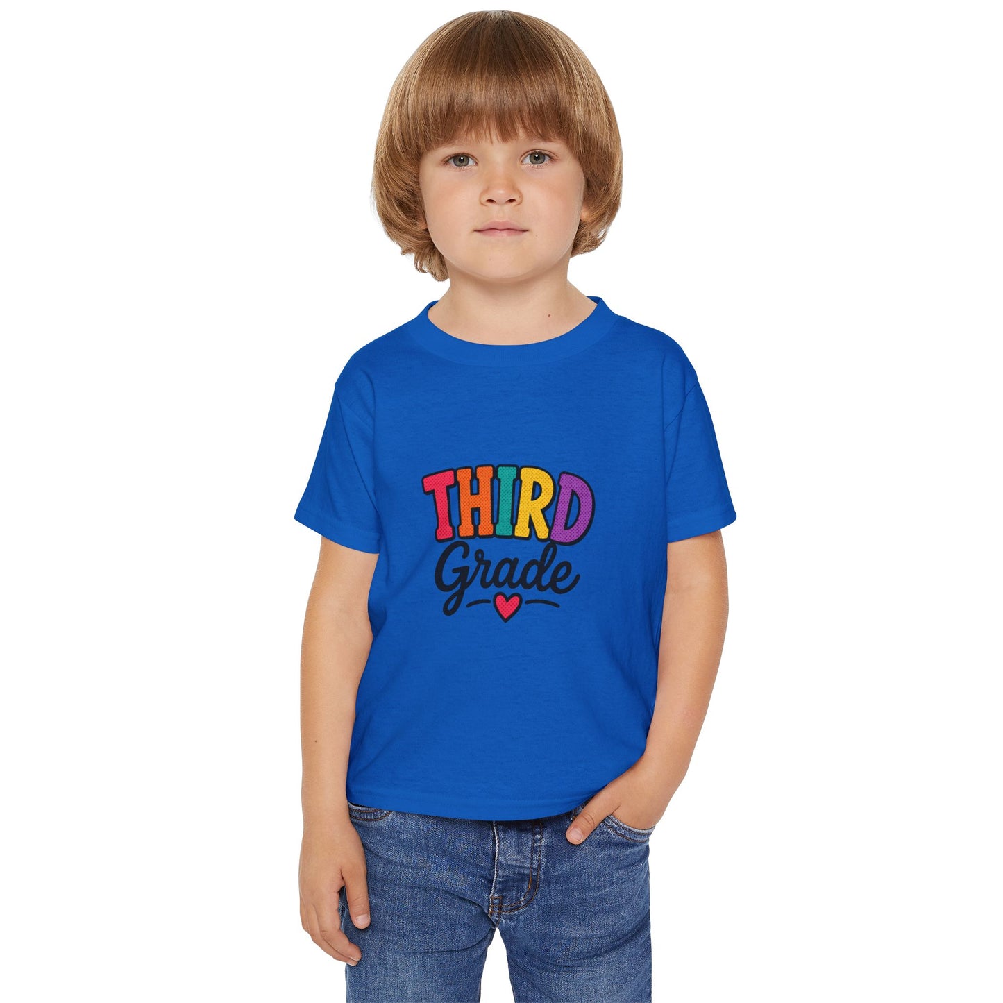 Third Grade Toddler T-Shirt – Colorful Back-to-School Shirt with Heart