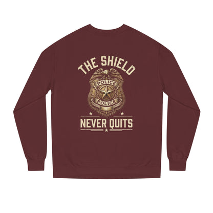 Police Badge Sweatshirt — "The Shield Never Quits"