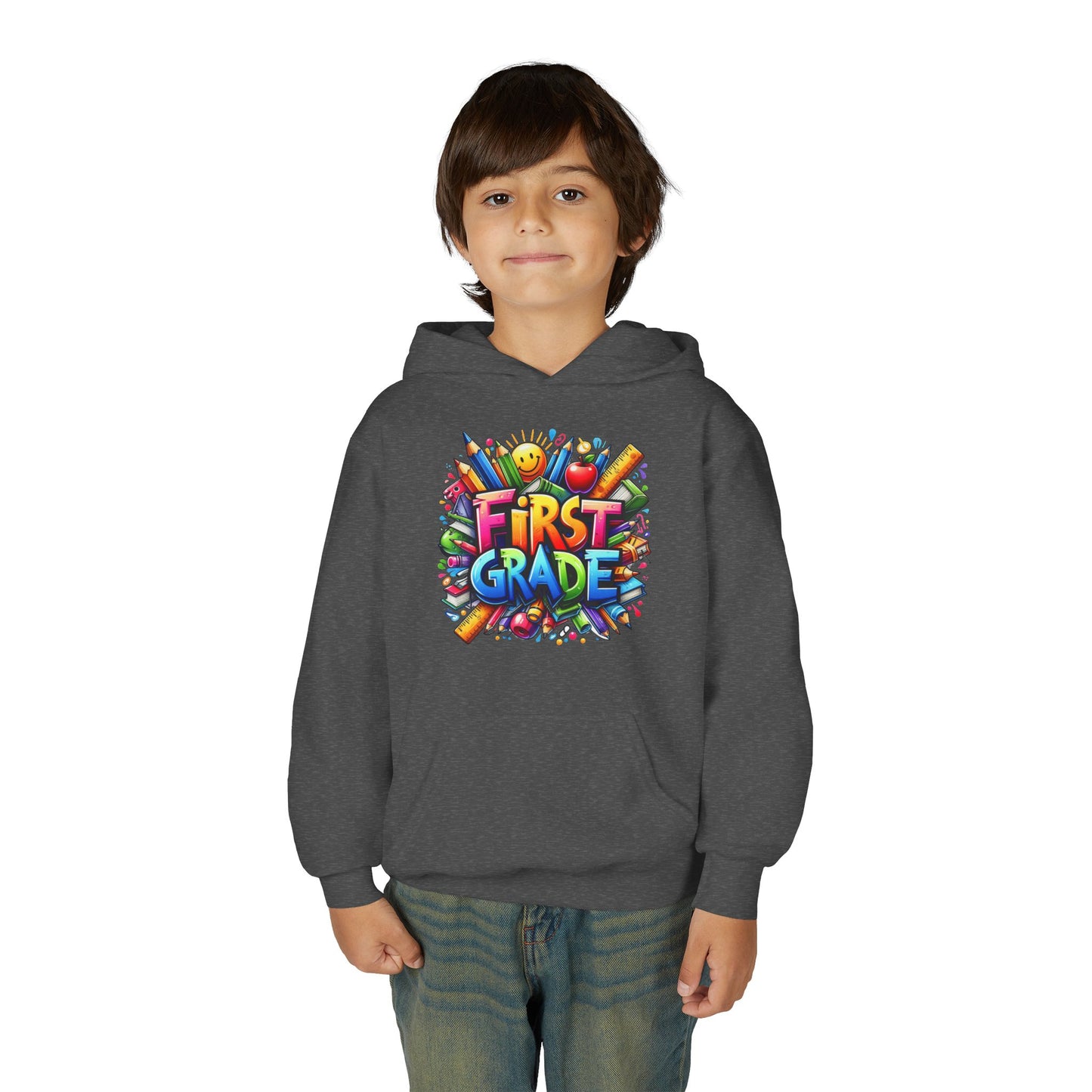 First Grade Kids Hoodie – Colorful Back-to-School Sweatshirt