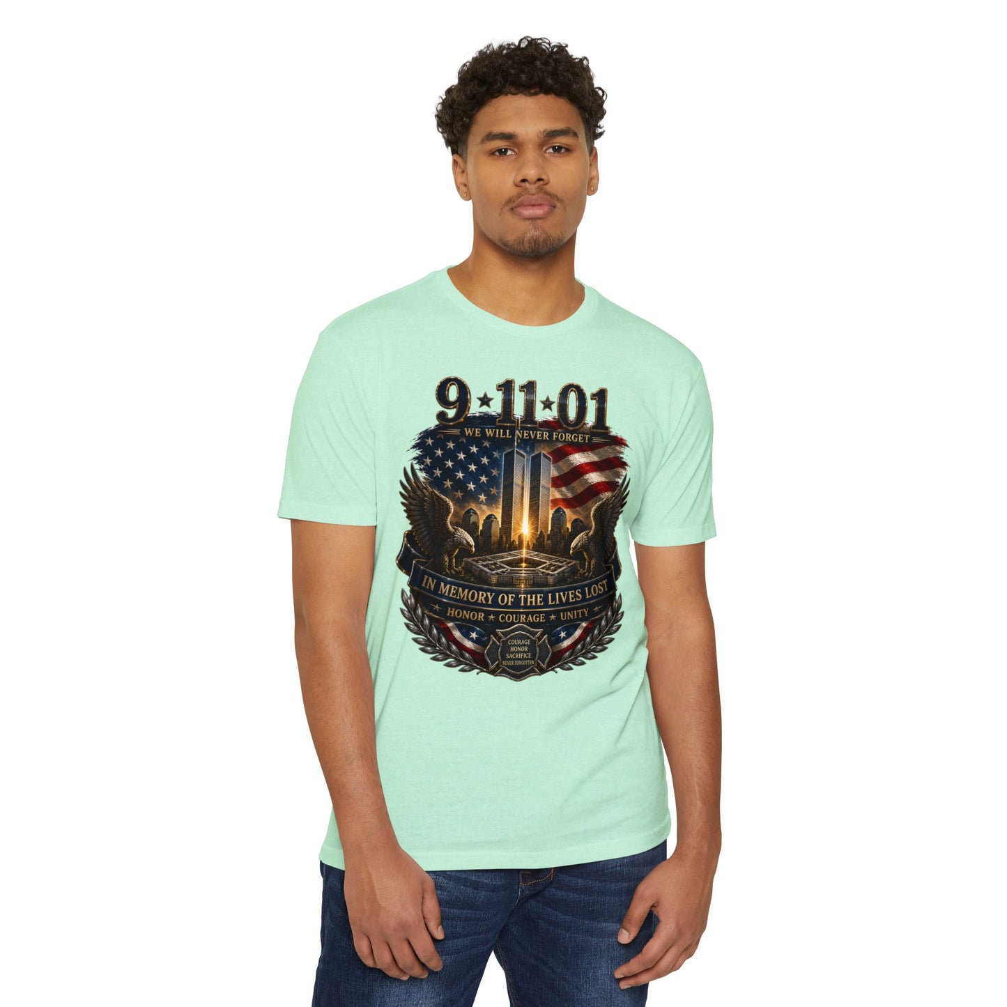 9/11 Memorial T-Shirt – "We Will Never Forget" Tribute Tee