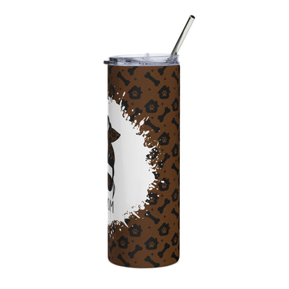Dog Mom 20oz Stainless Steel Tumbler — Leopard Print Insulated Travel Cup