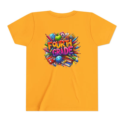 Fourth Grade Youth T‑Shirt – Colorful School Supplies Back to School Tee
