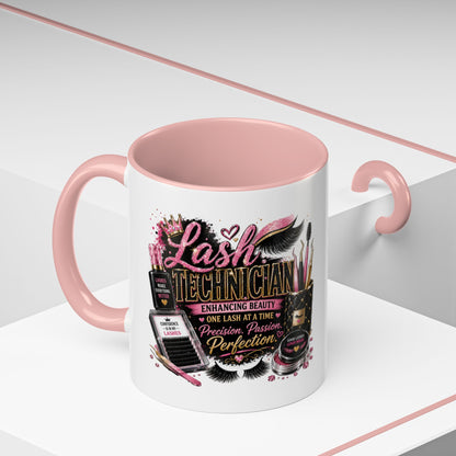 Lash Technician Coffee Mug – 'Enhancing Beauty One Lash at a Time' Accent Mug