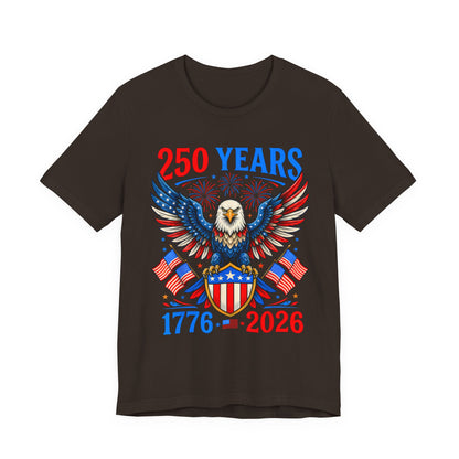 250 Years 1776–2026 Eagle Patriotic T-Shirt — American Bicentennial Celebration Tee