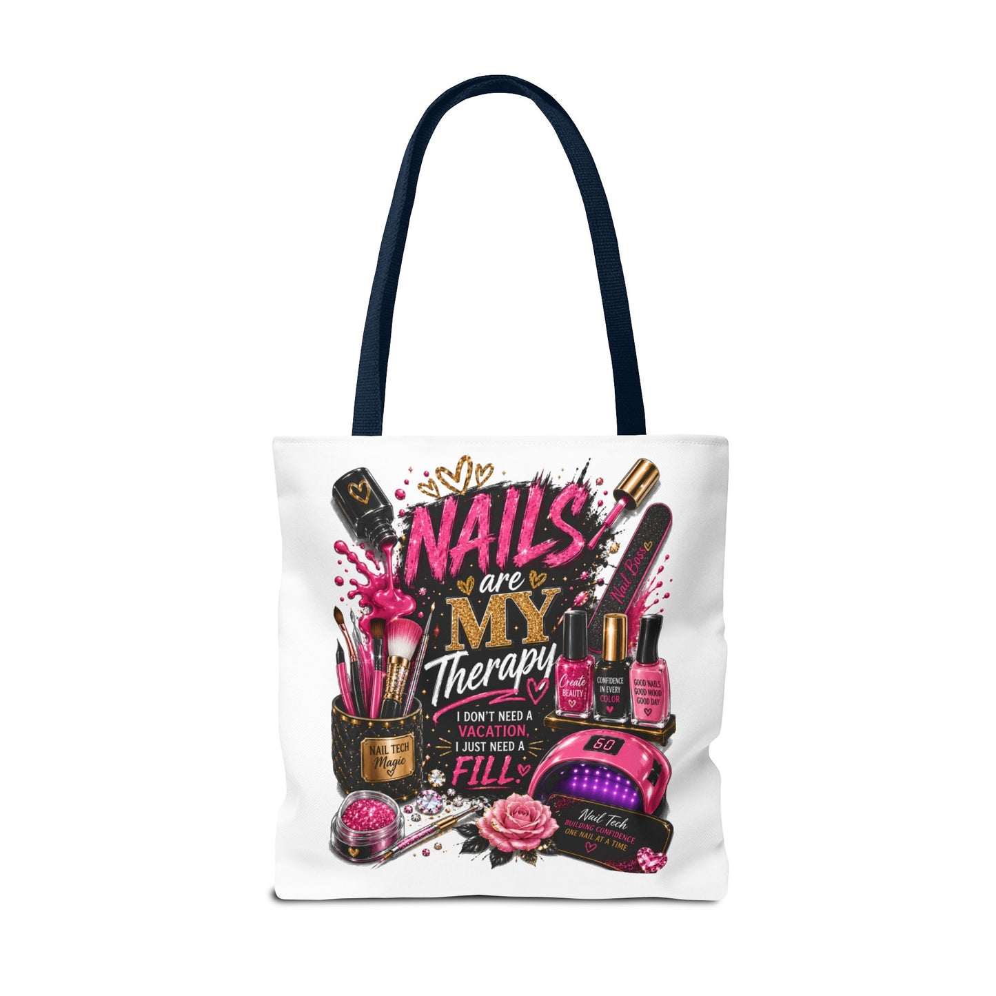 Nails Are My Therapy Tote Bag — Nail Tech Cosmetic Makeup Salon Gift