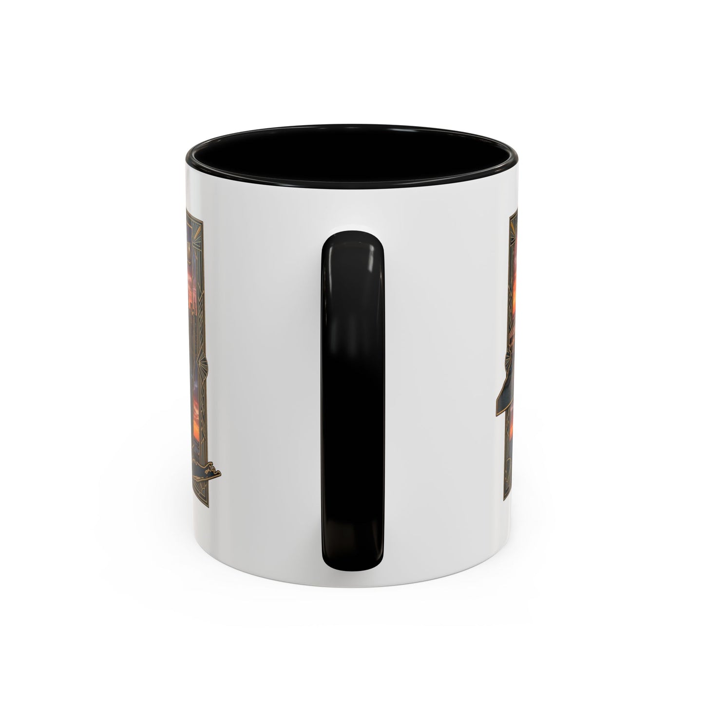 New York Skyline Accent Coffee Mug — Empire State Sunset Scene (11/15oz)