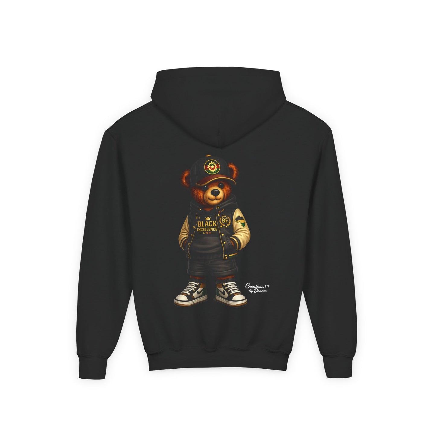 Youth Teddy Bear Hoodie — Cool Streetwear Bear Graphic Sweatshirt