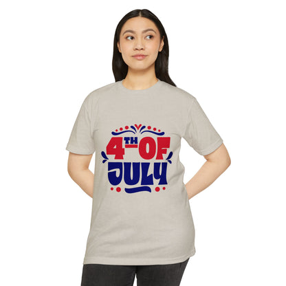 4th of July T-Shirt — Patriotic Red & Blue Independence Day Tee