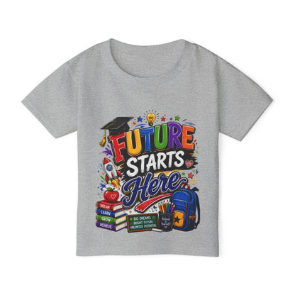 Toddler T-Shirt — "Future Starts Here" Back-to-School Graphic Tee