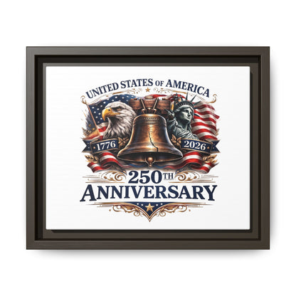250th Anniversary Framed Canvas - United States of America Patriotic Liberty Bell Print