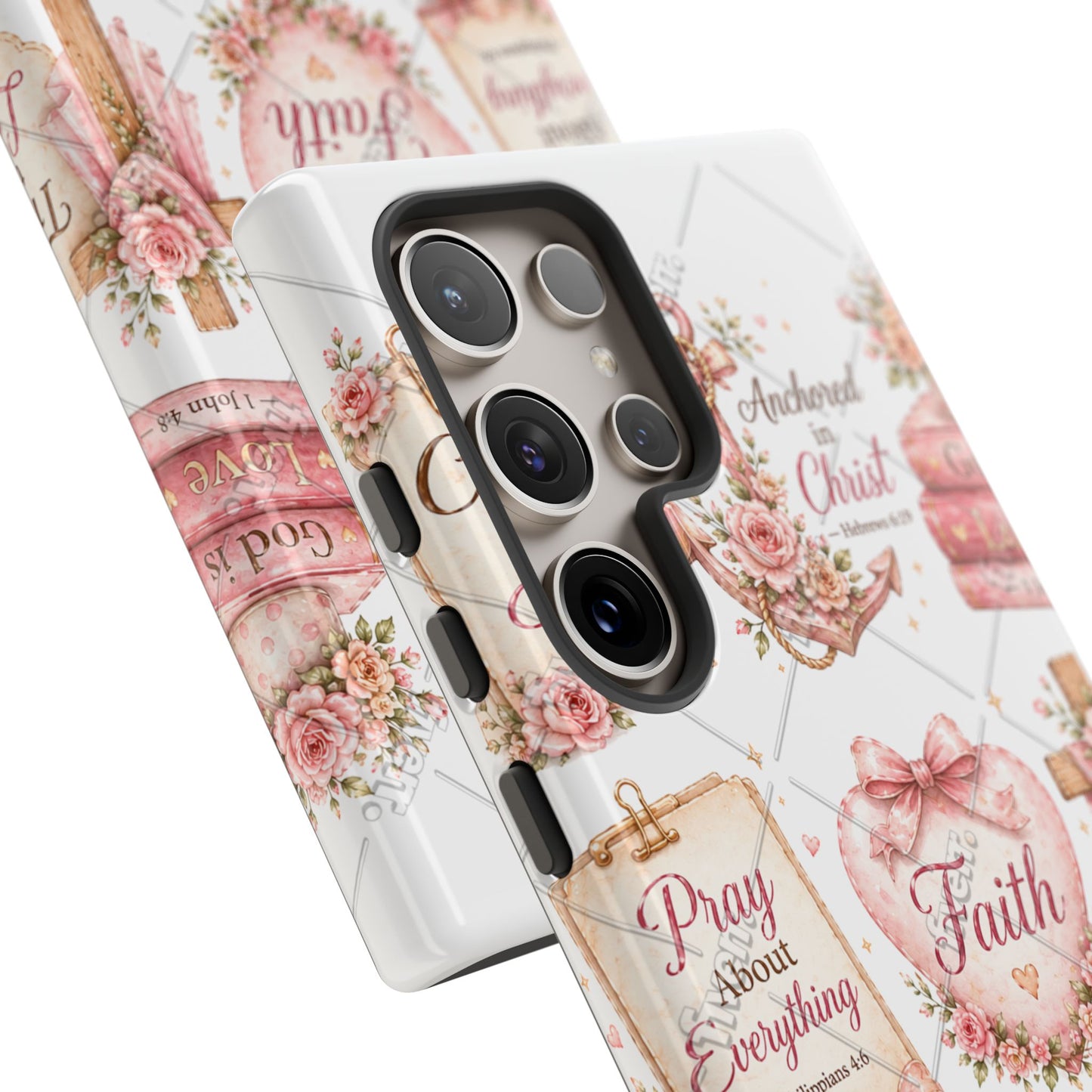 Faith Floral Phone Case – Christian Inspirational Scripture iPhone Cover (Choose Joy, Pray, Faith)