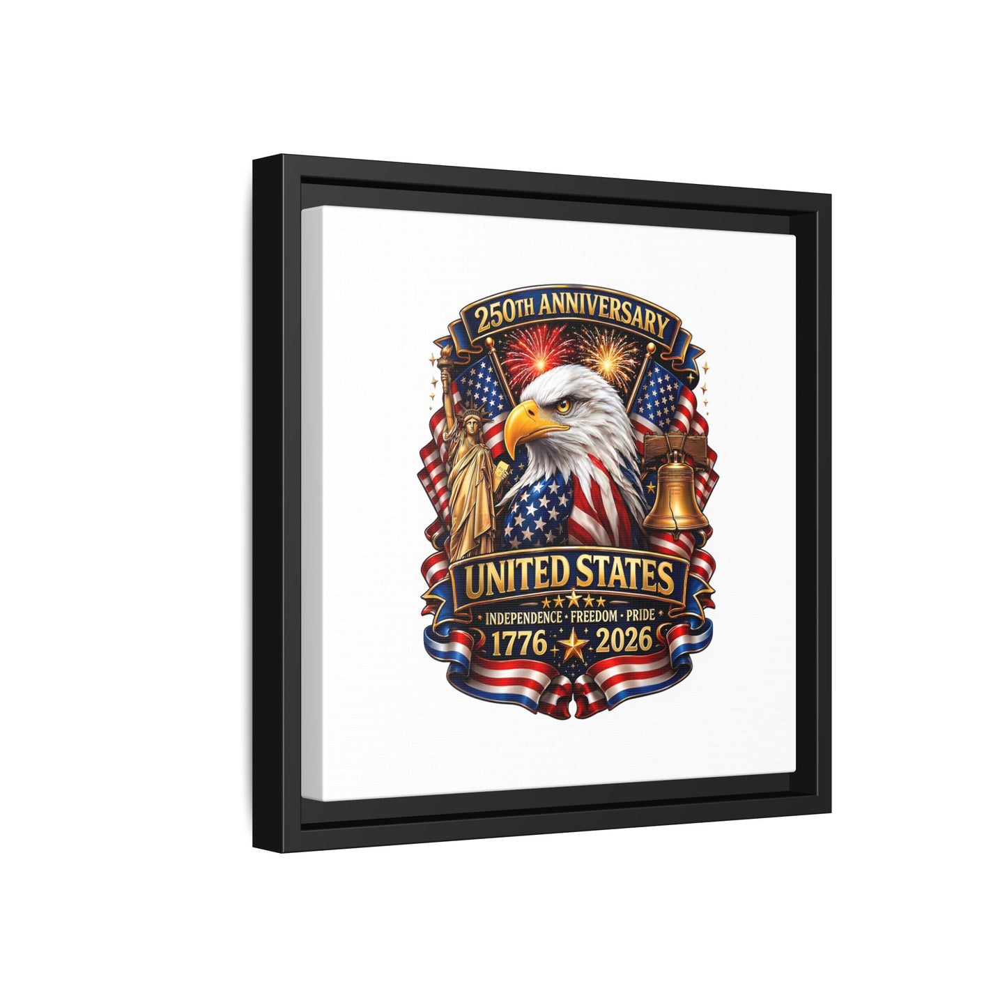 250th Anniversary United States Framed Canvas - Patriotic Eagle 1776–2026