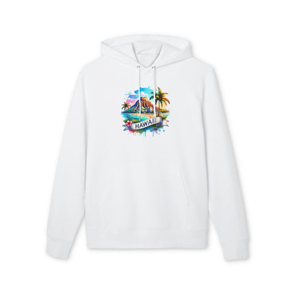 Hawaii Watercolor Hoodie — Tropical Island Palm Beach Pullover