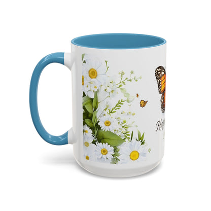 Mother's Day Butterfly Coffee Mug – 'Happy Mother's Day' Floral Accent Mug