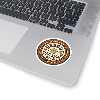 Rescue Dog Mom Sticker | Rescue Pride, Fur Baby Kiss-Cut