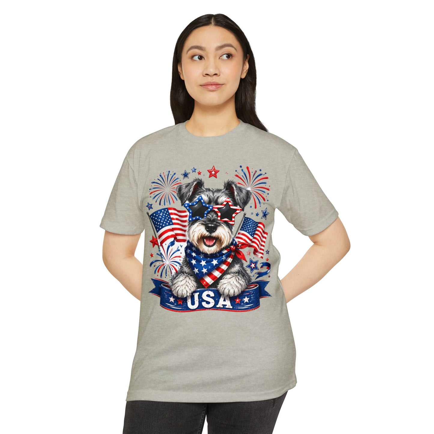 Patriotic Schnauzer USA T-Shirt