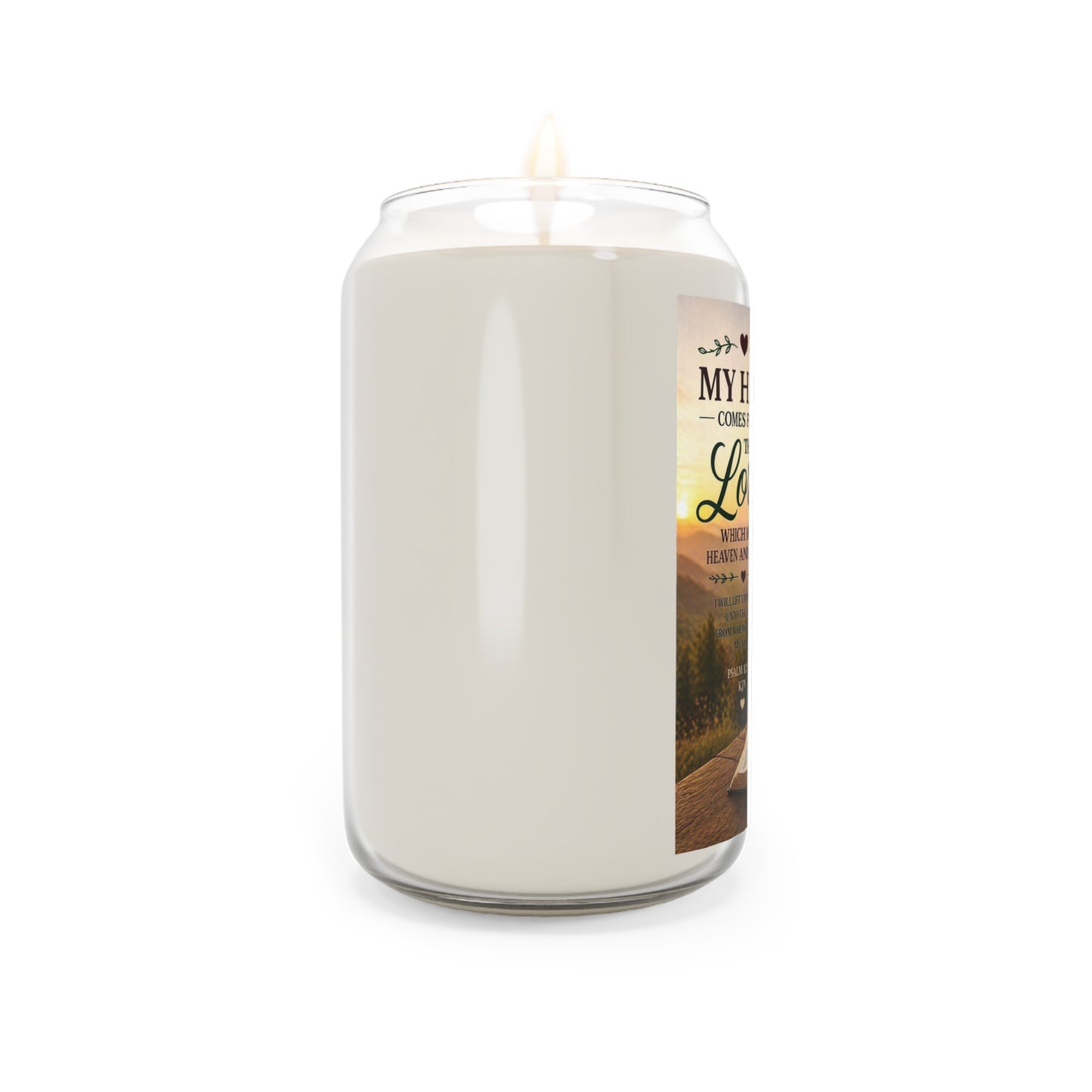 Inspirational Scripture Soy Candle — "My Help Comes From the Lord" 13.75oz