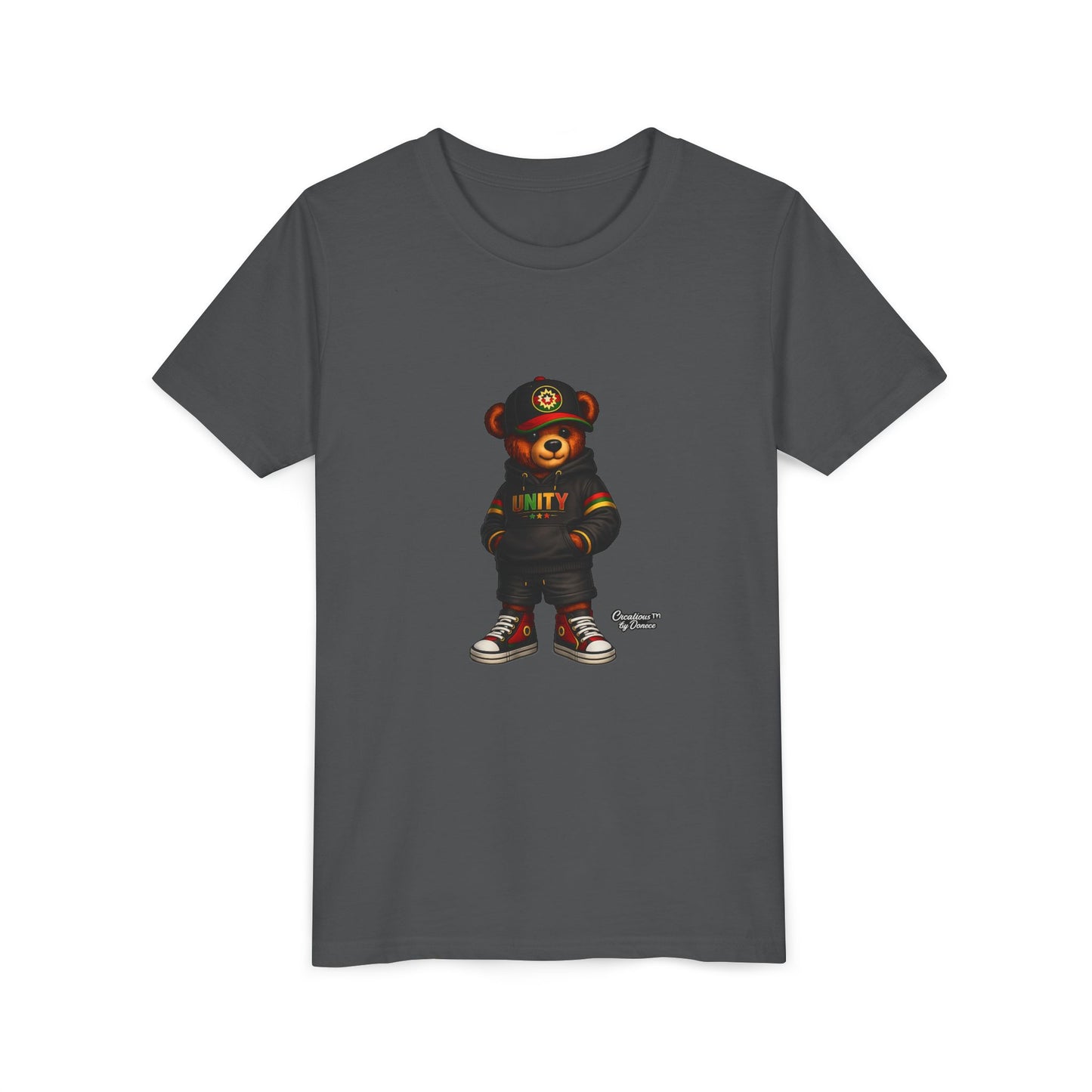Youth T‑Shirt — Cool Bear Graphic Tee with 'UNITY' Hoodie Design