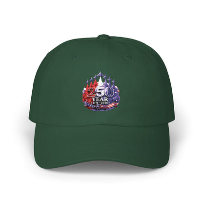 25 Year Anniversary Dad Cap – Patriotic Crest Embroidered White Baseball Hat