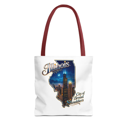 Illinois Skyline Tote Bag — "City of Broad Shoulders" Chicago Night Design