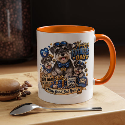 Father's Day Dog Dad Coffee Mug — "Happy Father's Day" Accent Mug (11/15oz)