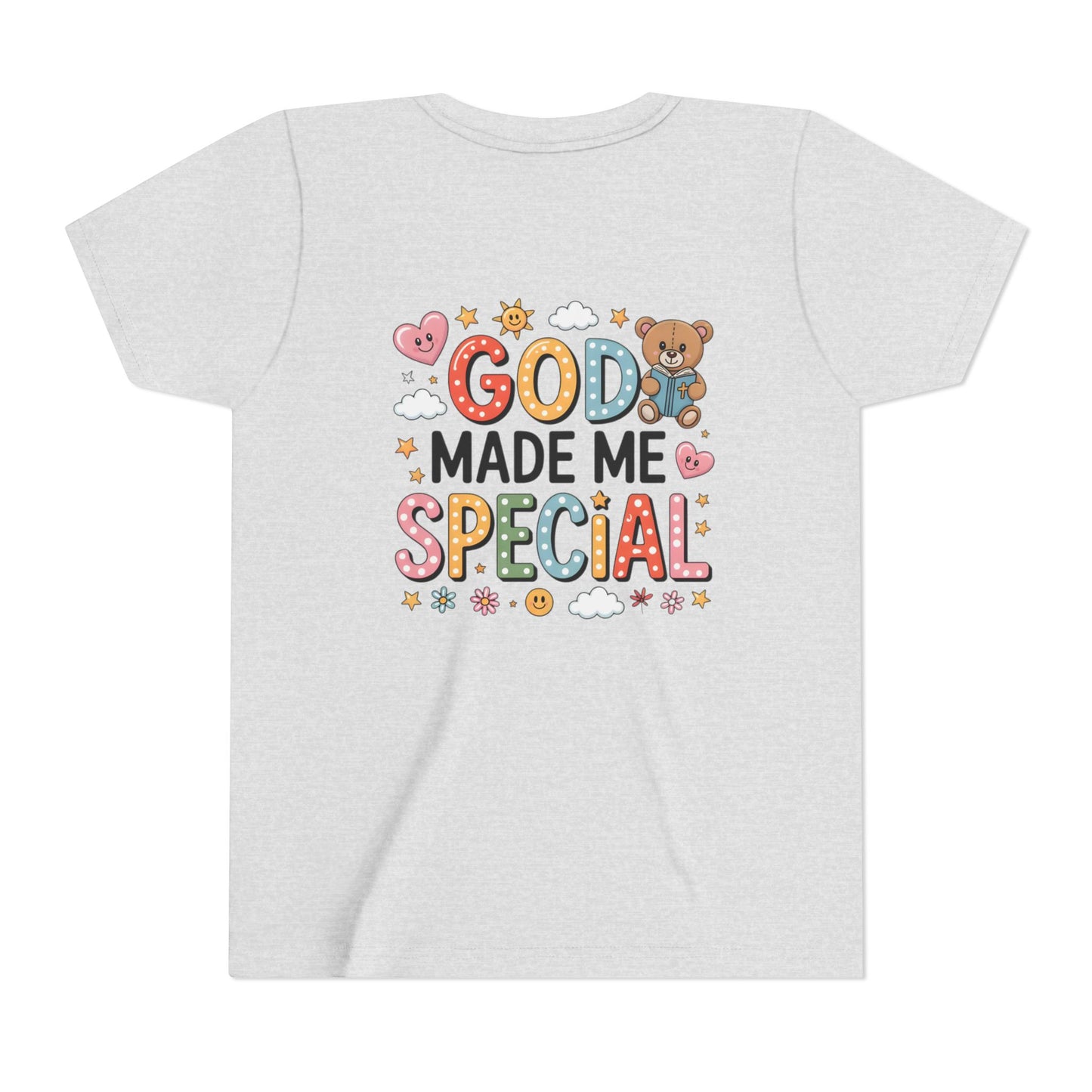 Youth Tee — "God Made Me Special" Cute Christian Kids T-Shirt