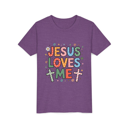 Youth Tee — "Jesus Loves Me" Colorful Christian Kids T-Shirt
