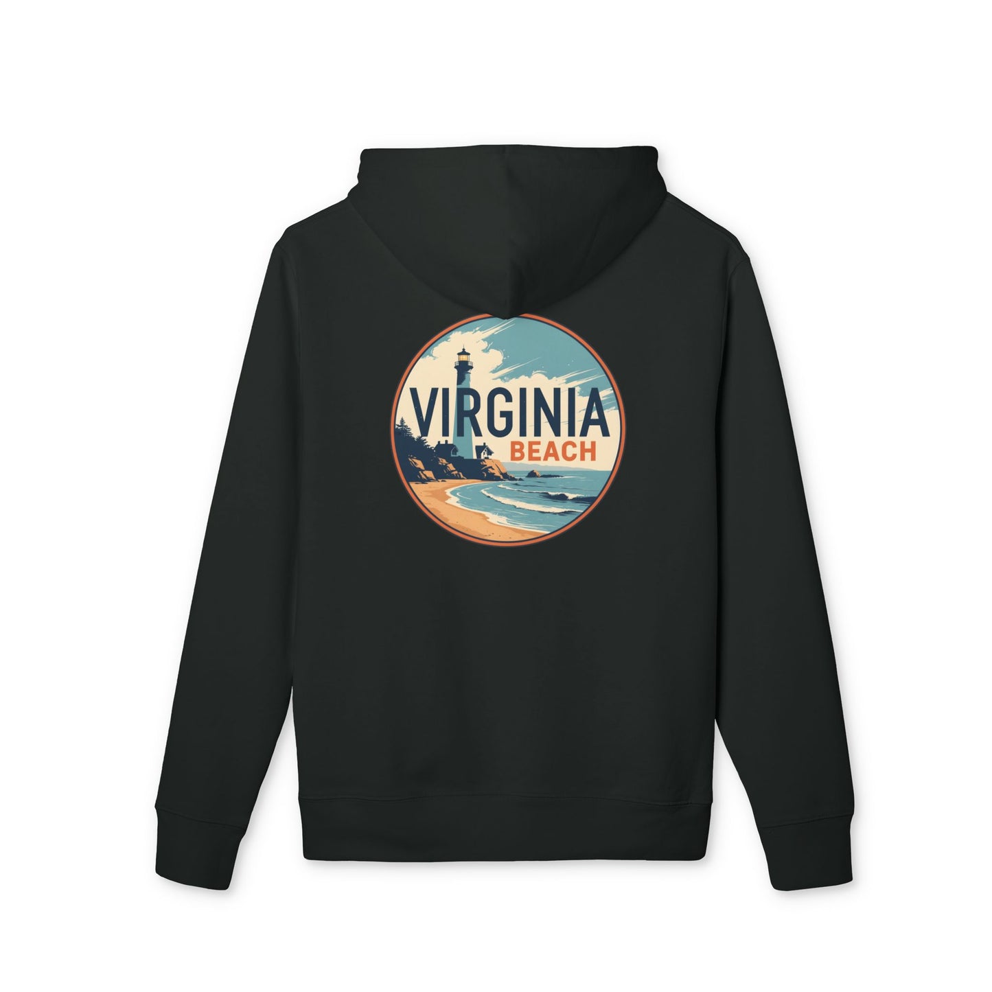 Virginia Beach Vintage Surf Hoodie — Beach Lighthouse Graphic
