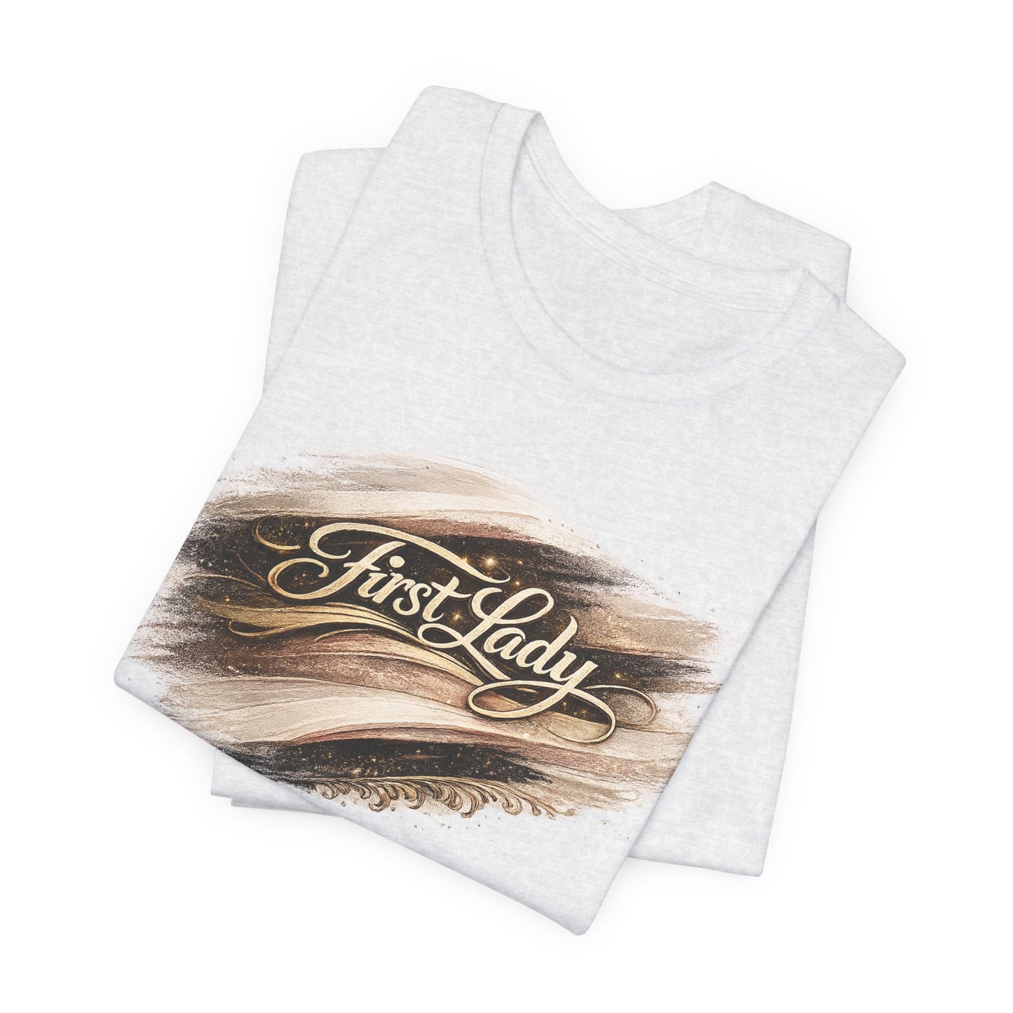 First Lady Brushstroke Tee — Elegant Script Graphic T‑Shirt