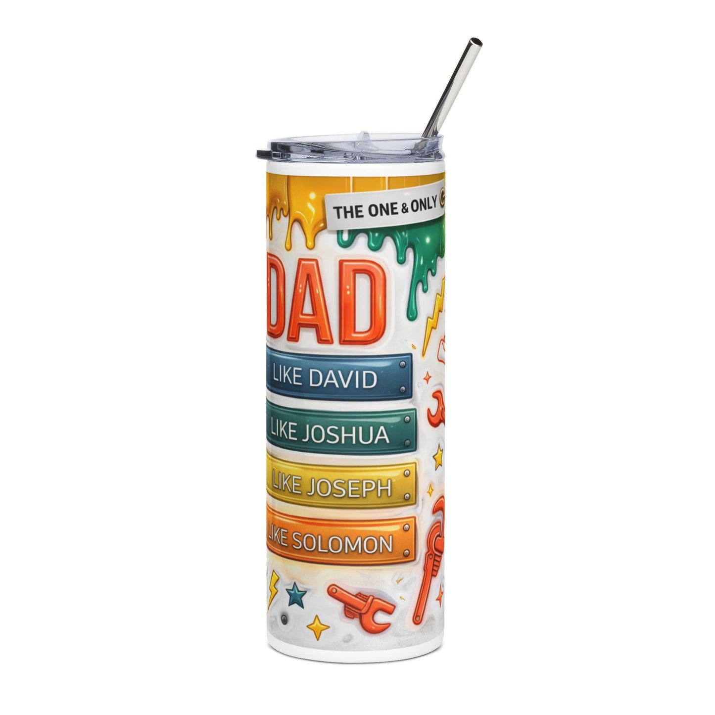 Inspirational Kids Tumbler — "He Is" Brave Warrior Smart Wise Stainless Steel 20oz