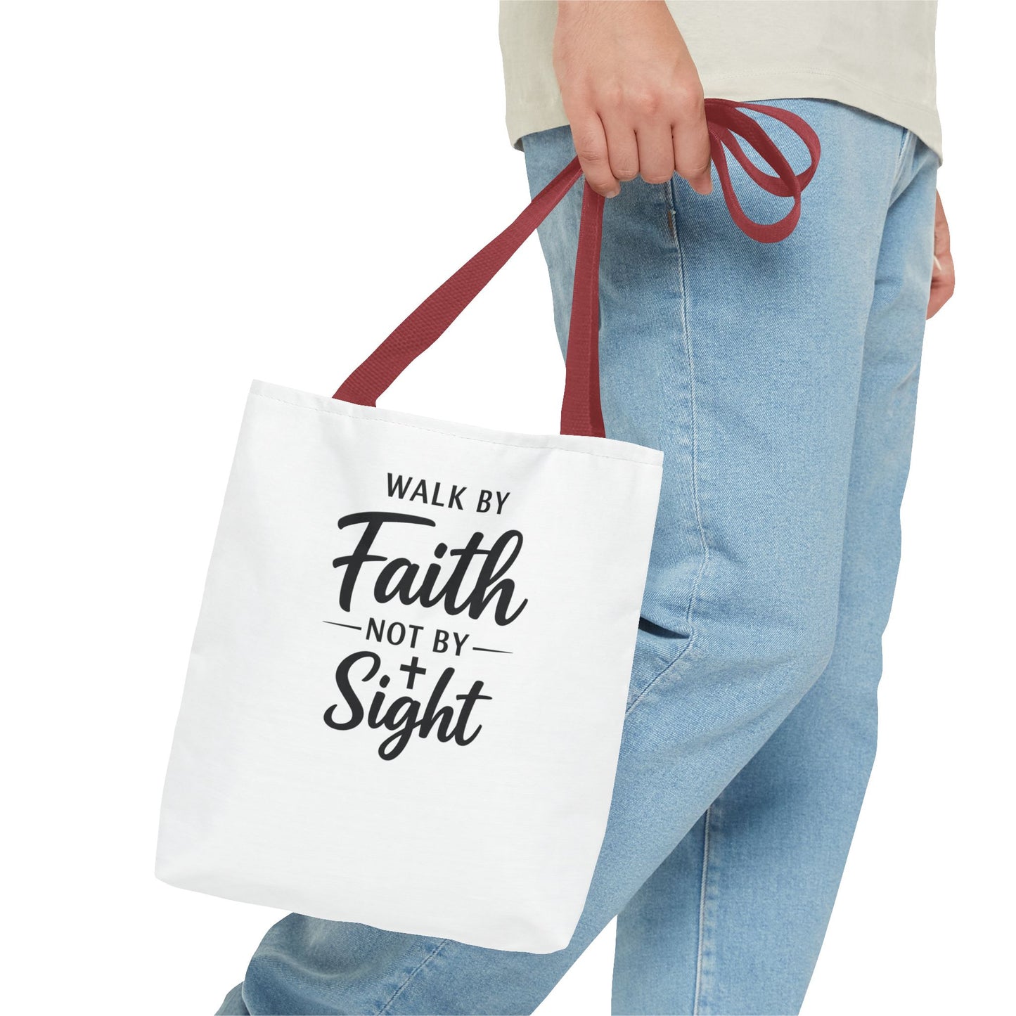 Faith Tote Bag — "Walk by Faith Not by Sight" Inspirational Canvas Tote