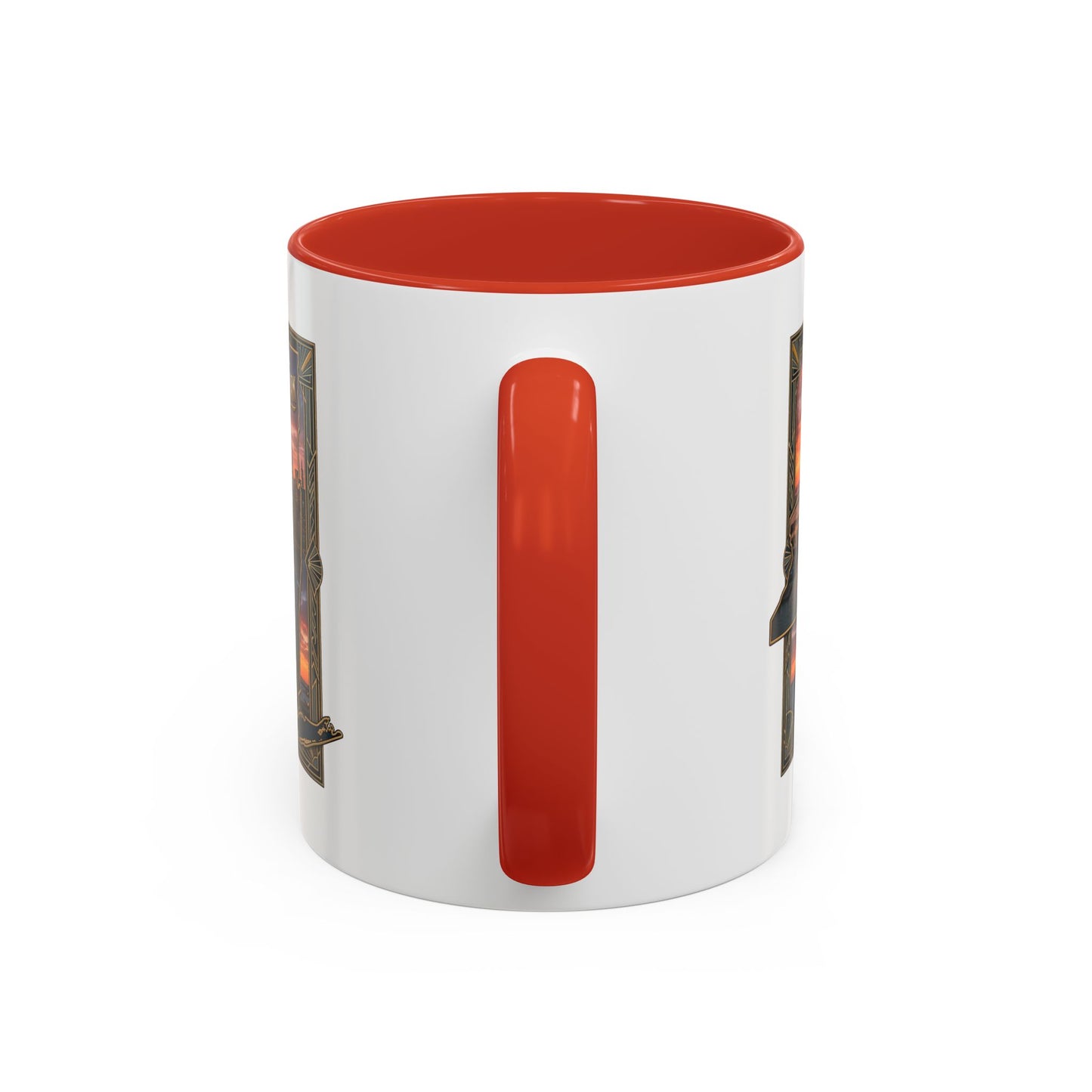 New York Skyline Accent Coffee Mug — Empire State Sunset Scene (11/15oz)