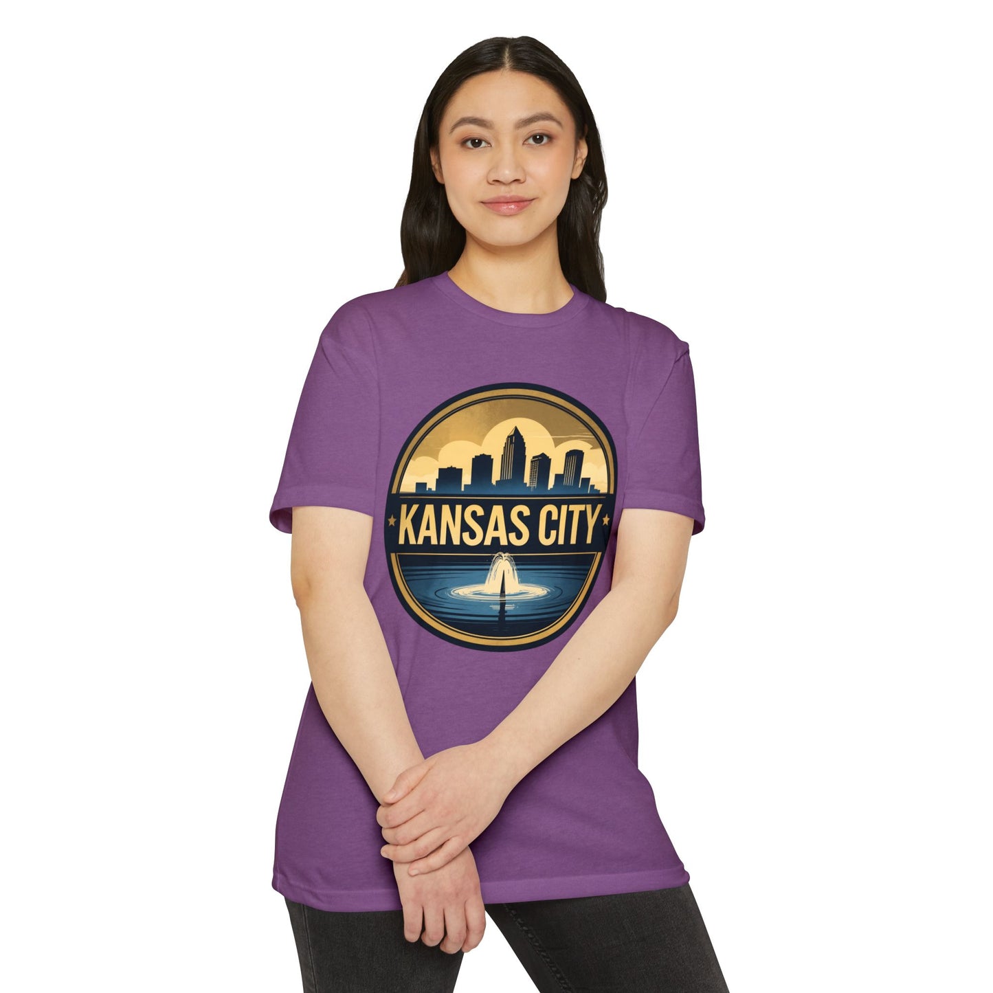 Kansas City Skyline T-Shirt — Retro Fountain Cityscape Tee