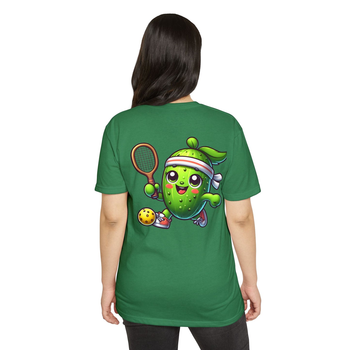 Pickle Tennis Player T-Shirt — Cute Pickle Playing Pickleball Graphic Tee
