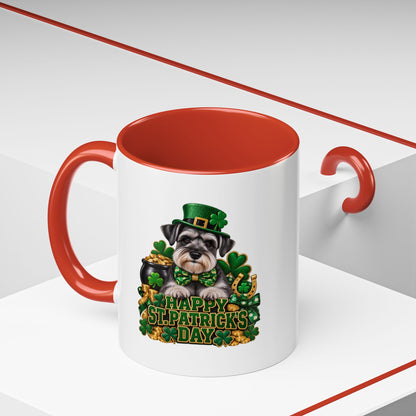 St. Patrick's Day Schnauzer Coffee Mug – Happy St. Patrick's Day Accent Mug