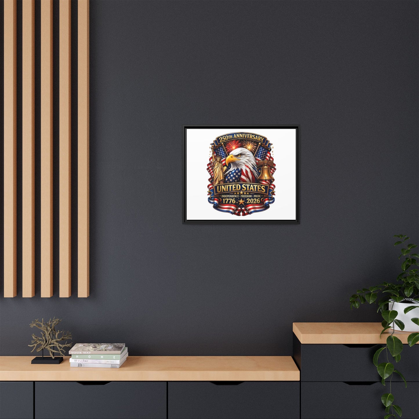 250th Anniversary United States Framed Canvas - Patriotic Eagle 1776–2026