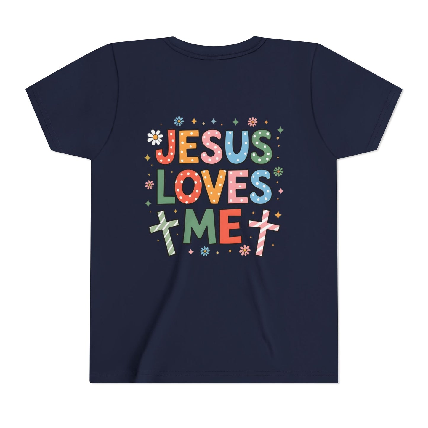Youth Tee — "Jesus Loves Me" Colorful Christian Kids T-Shirt