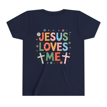 Youth Tee — "Jesus Loves Me" Colorful Christian Kids T-Shirt