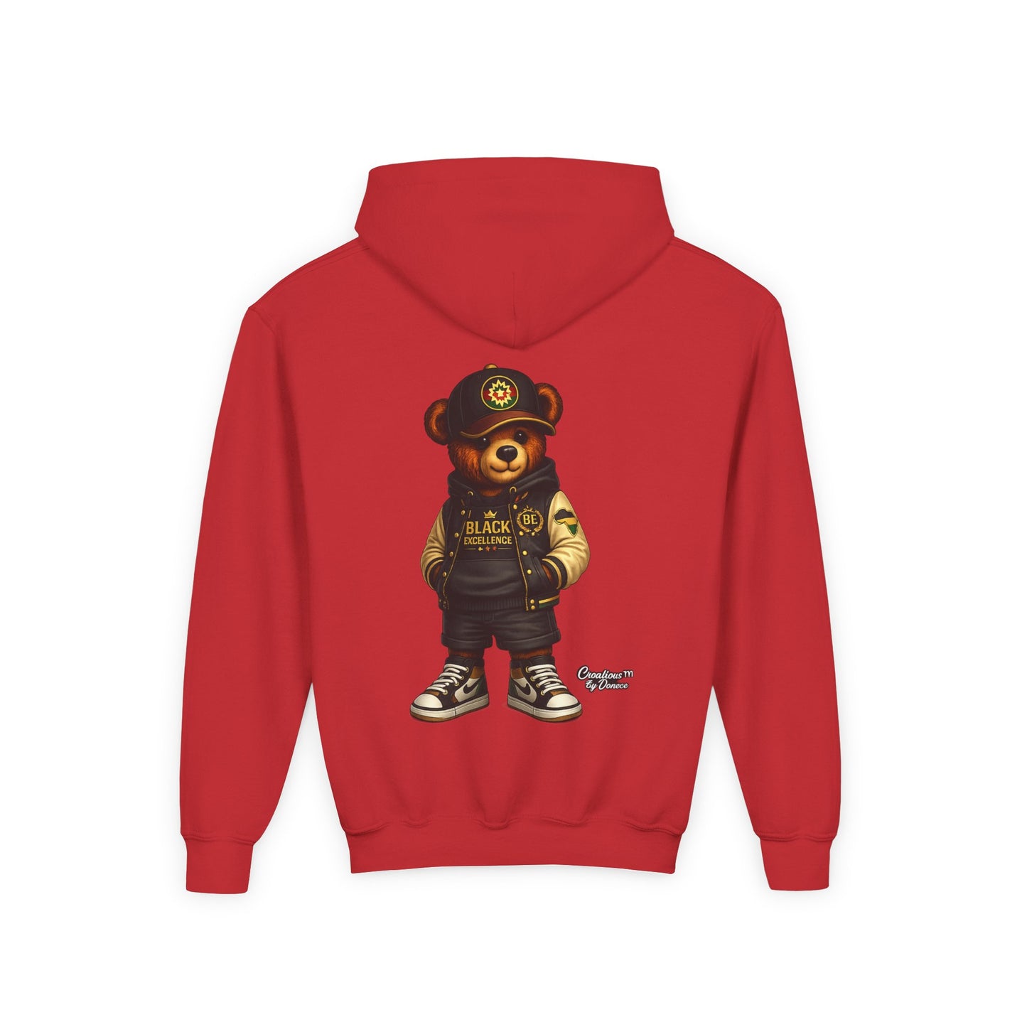 Youth Teddy Bear Hoodie — Cool Streetwear Bear Graphic Sweatshirt