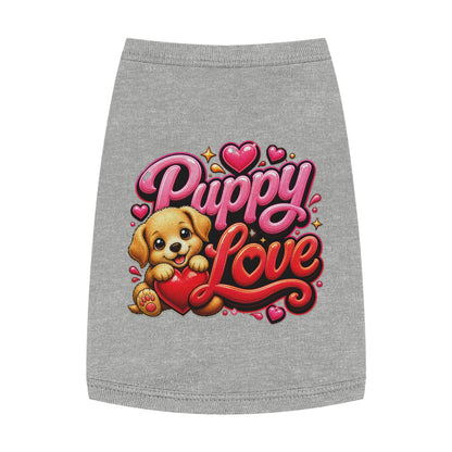Puppy Love Pet Tank Top — Cute Puppy Heart Graphic Dog Shirt